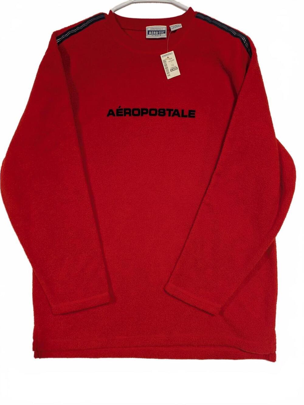 Aeropostale Aero-Tec Crimson Fleece Pullover Logo Long Sleeve Sweatshirt Mens XL